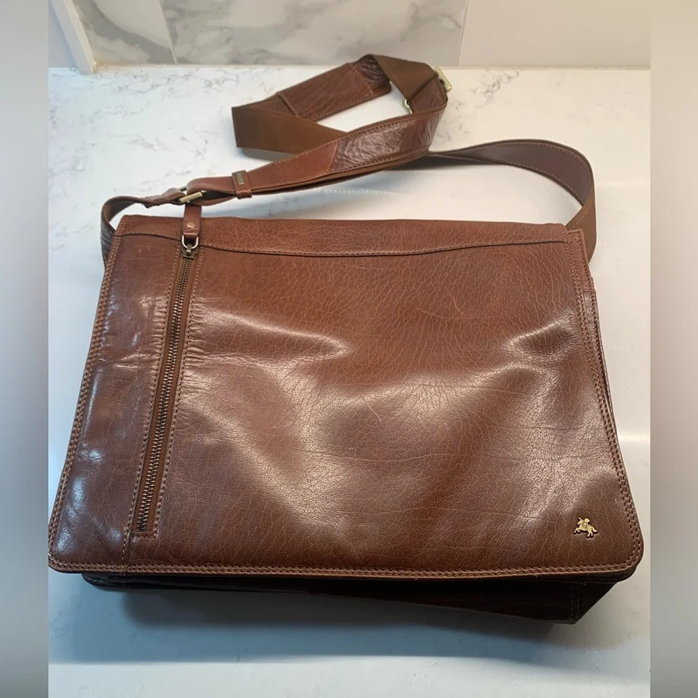 Visconti London Brown Leather Messenger Bag